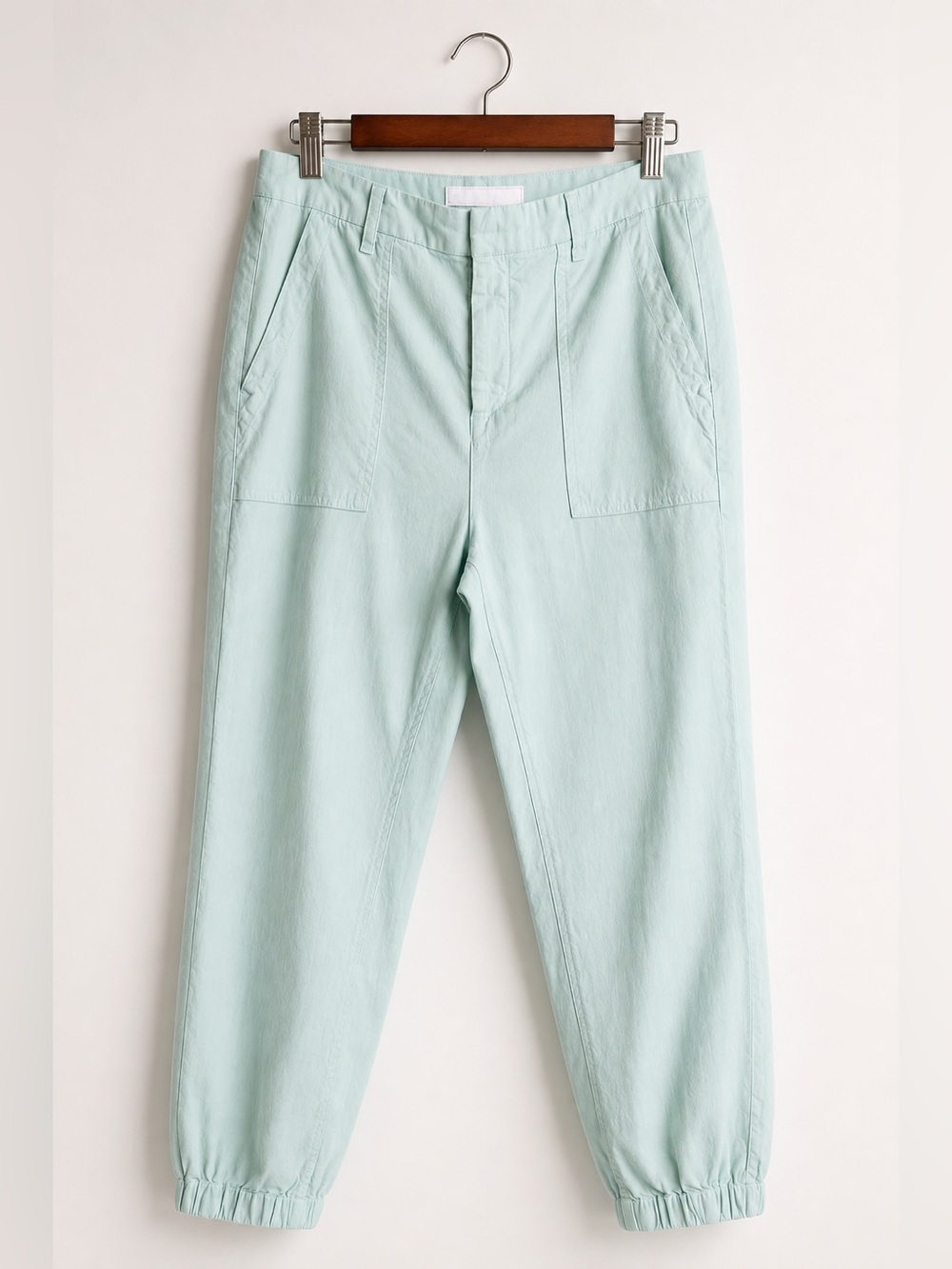 Frank & Eileen Jameson Linen Cotton Blend Seafoam Blue Jogger Pants Size 8